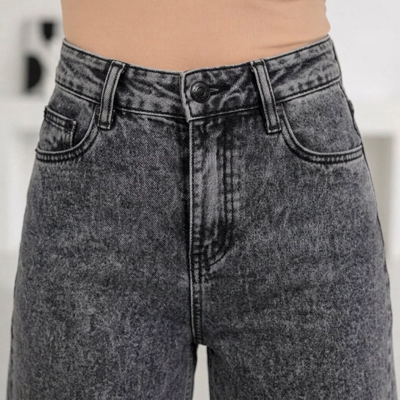 JEANS WIDE LEG PALAZZO ELASTICADO TIRO ALTO PUSH UP OVERSIZE - 8