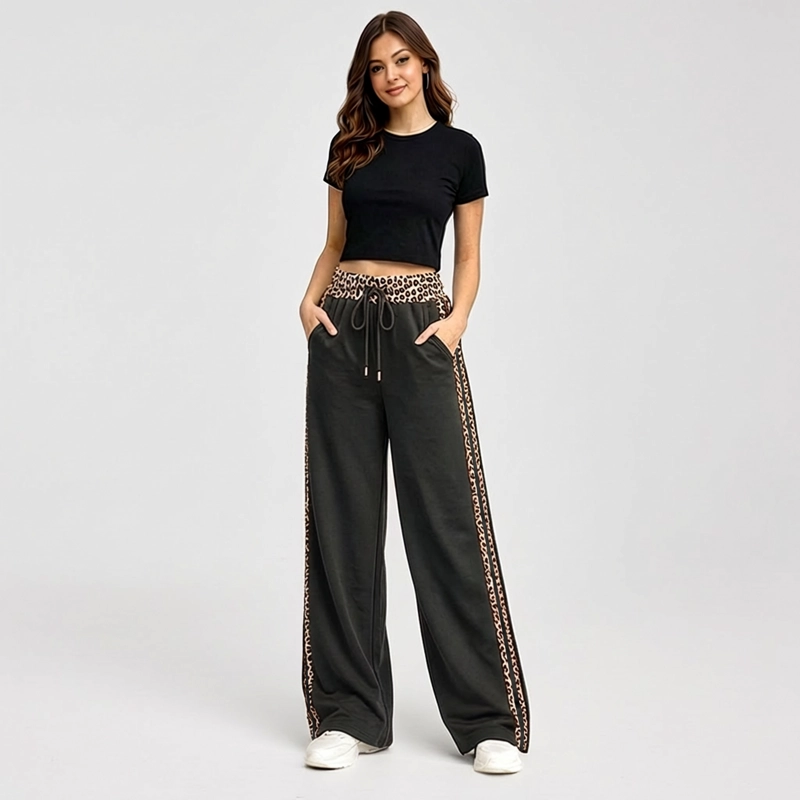 PANTALON PALAZZO BUZO ALGODON ANIMAL PRINT OVERSIZE ELASTICADOS WIDE LEG - 2