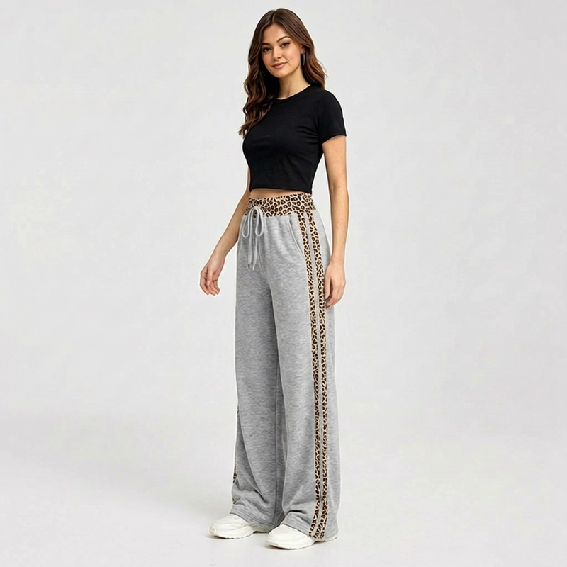 PANTALON PALAZZO BUZO ALGODON ANIMAL PRINT OVERSIZE ELASTICADOS WIDE LEG - 3