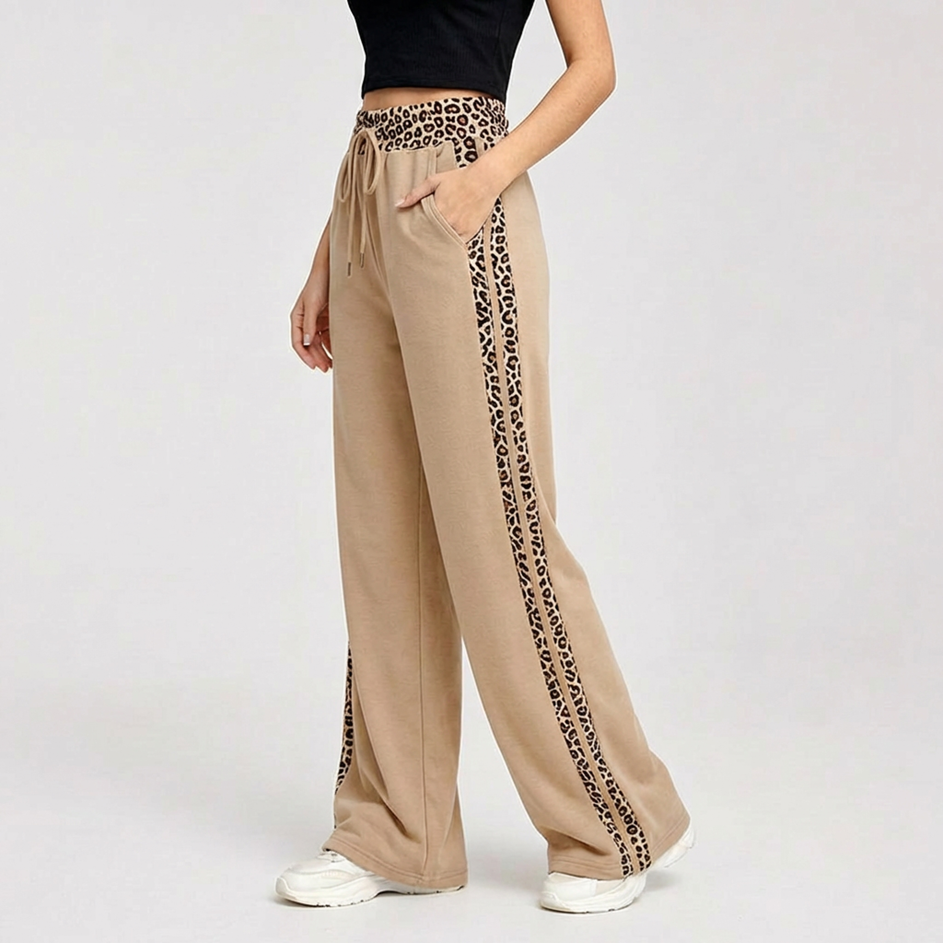 PANTALON PALAZZO BUZO ALGODON ANIMAL PRINT OVERSIZE ELASTICADOS WIDE LEG - 3