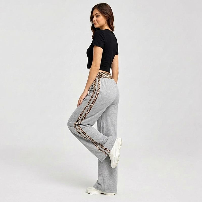 PANTALON PALAZZO BUZO ALGODON ANIMAL PRINT OVERSIZE ELASTICADOS WIDE LEG - 4