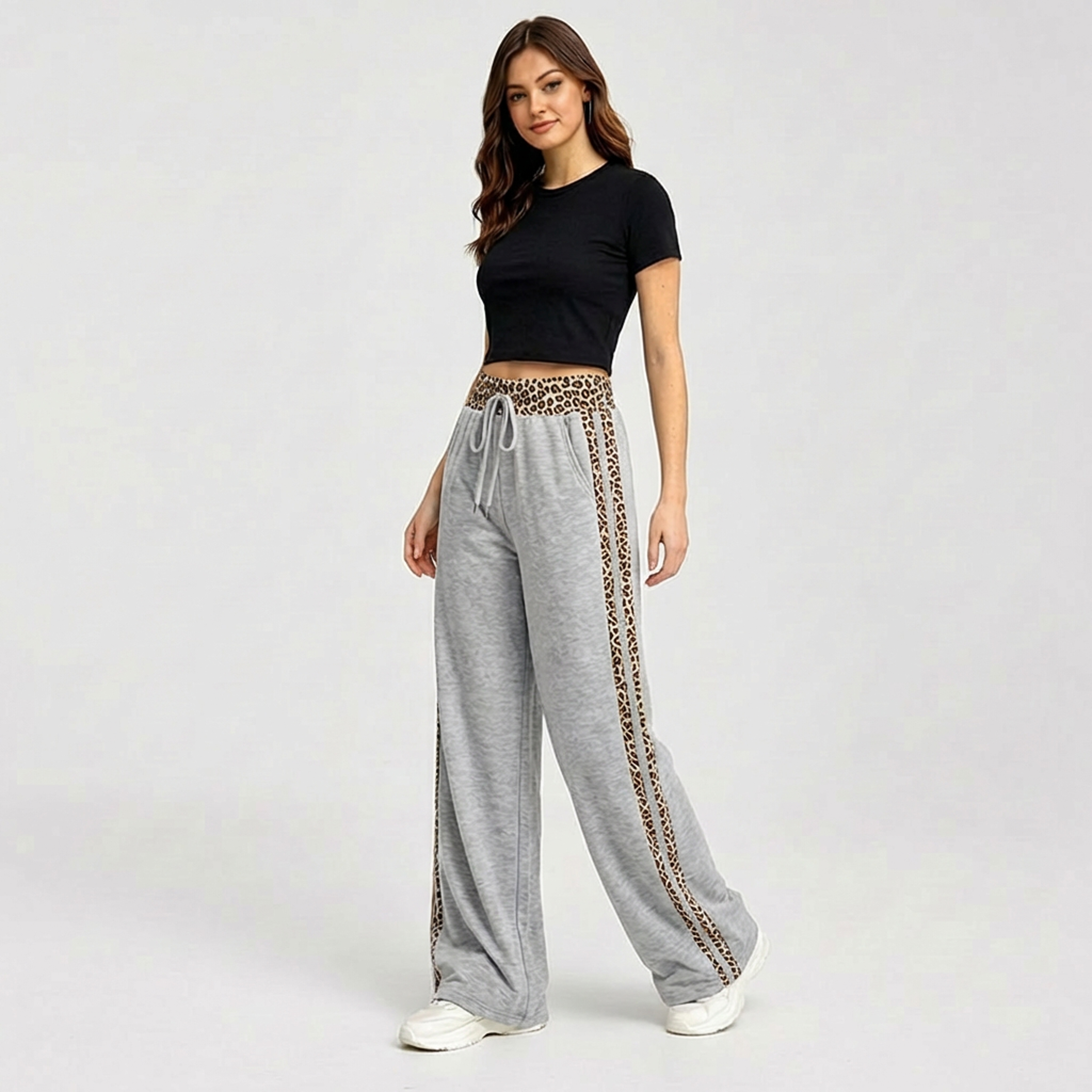 PANTALON PALAZZO BUZO ALGODON ANIMAL PRINT OVERSIZE ELASTICADOS WIDE LEG - 5