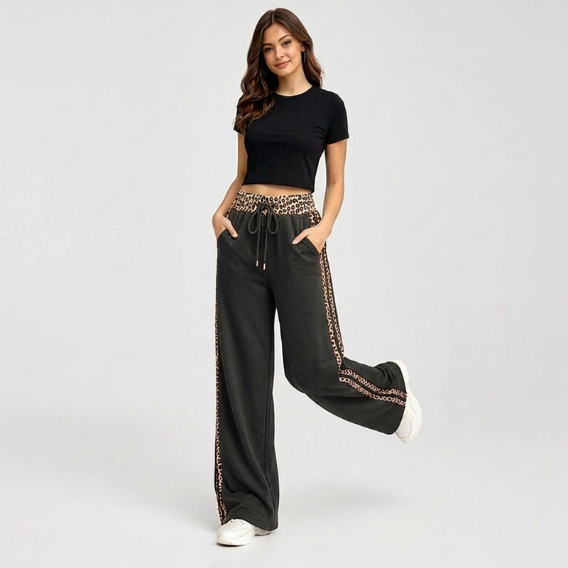 PANTALON PALAZZO BUZO ALGODON ANIMAL PRINT OVERSIZE ELASTICADOS WIDE LEG - 6