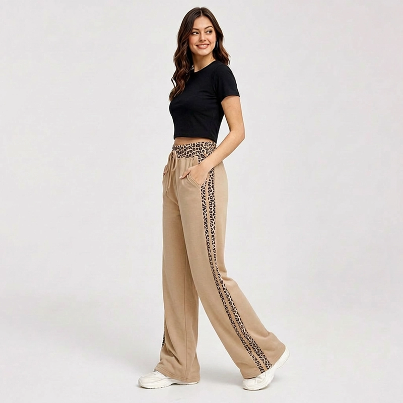 PANTALON PALAZZO BUZO ALGODON ANIMAL PRINT OVERSIZE ELASTICADOS WIDE LEG - 6