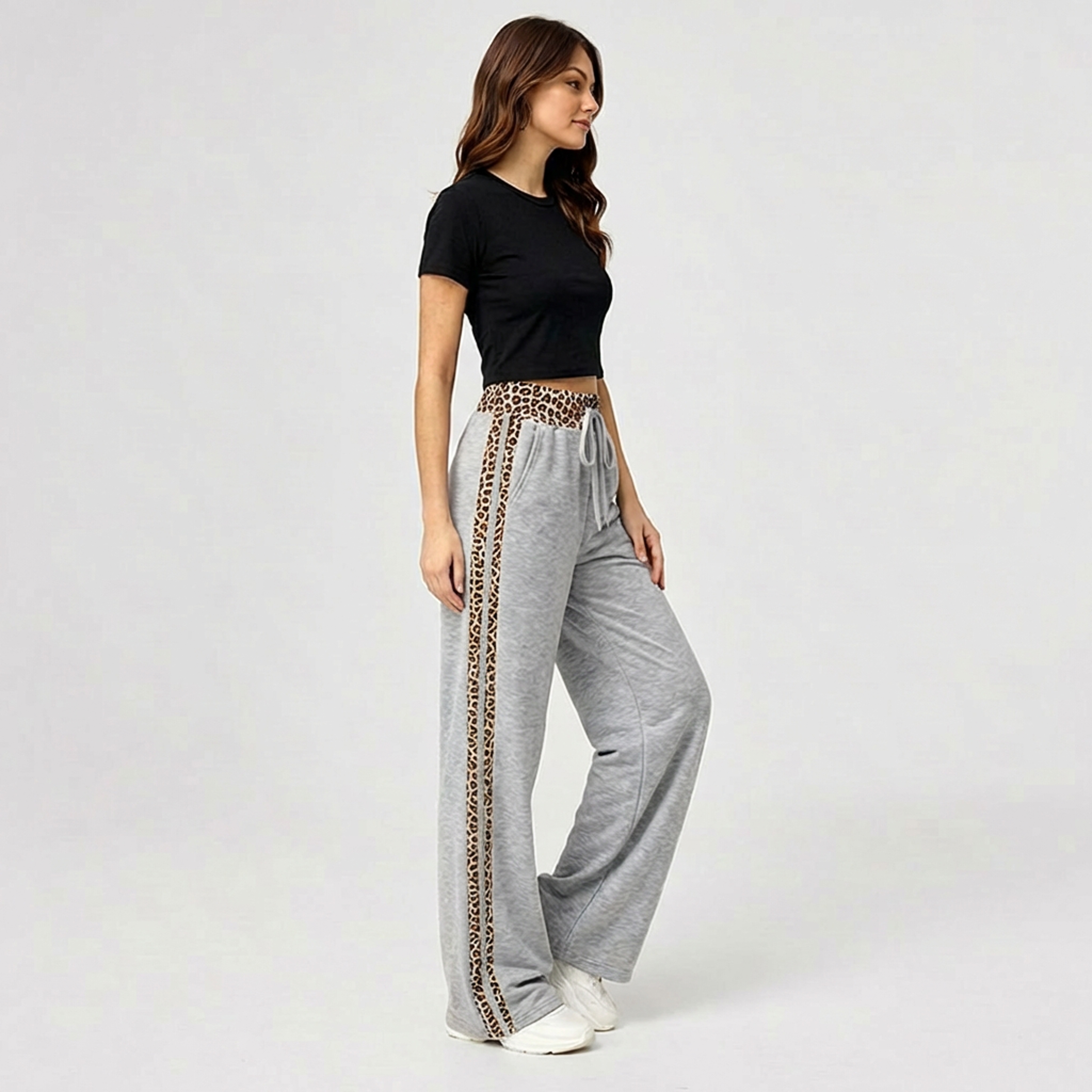 PANTALON PALAZZO BUZO ALGODON ANIMAL PRINT OVERSIZE ELASTICADOS WIDE LEG - 7