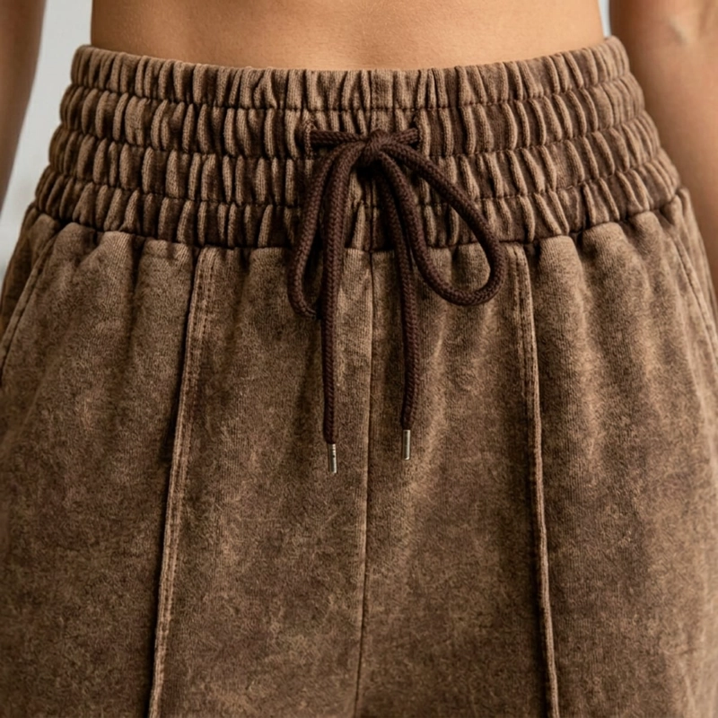 PANTALON BUZO PRE LAVADO PALAZZO ALGODON ELASTICADOS WIDE LEG - 8