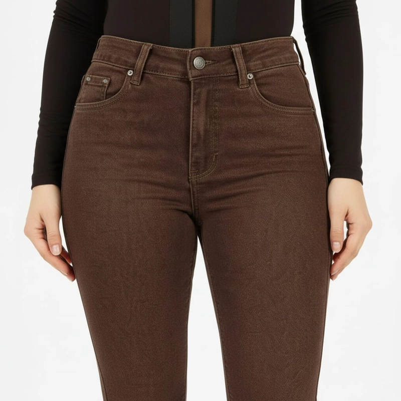 JEANS PUSH UP LEVANTA COLA CORTE COLOMBIANO CALCE PERFECTO CAFE - 6