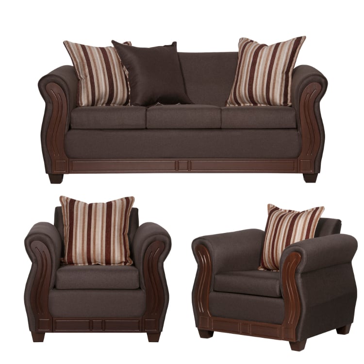 JUEGO LIVING RUZAM MOBEL ATENAS 3 1 1 CAFÉ - 1