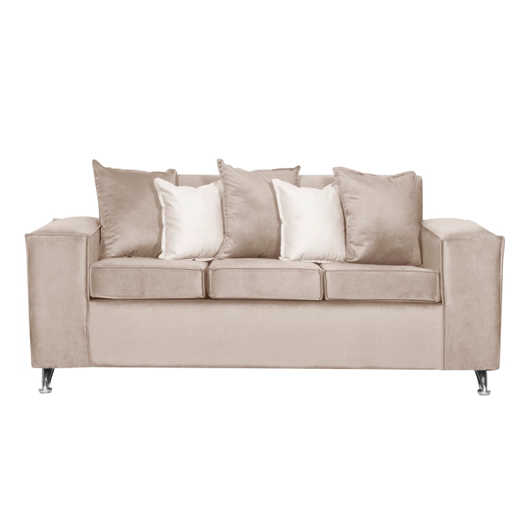 SOFÁ RUZAM MOBEL ROSES 3 CUERPOS FELPA BEIGE - 1