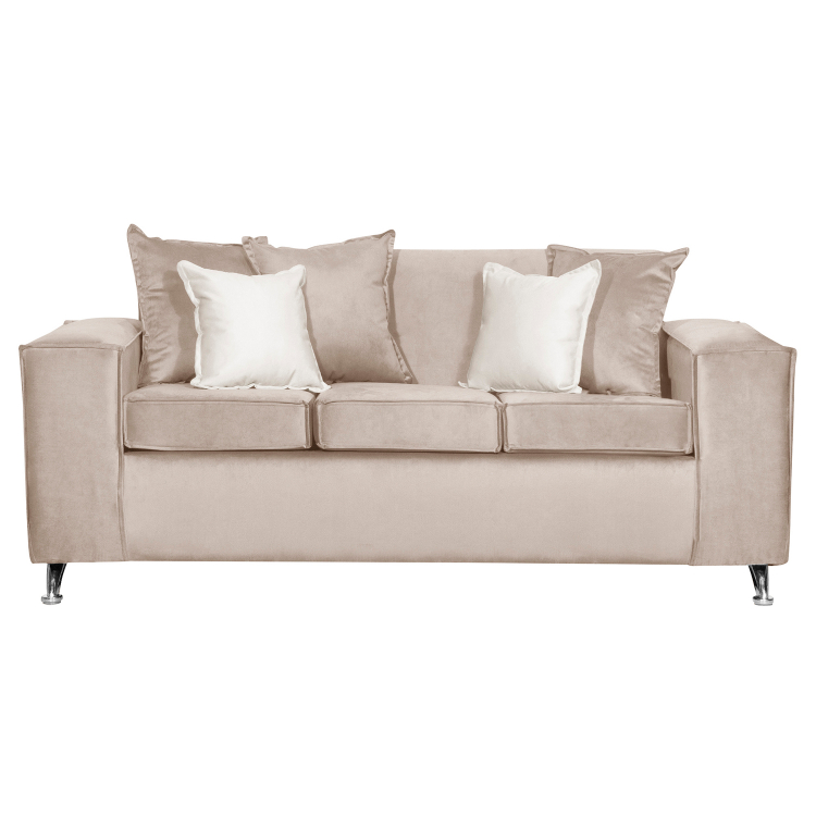 SOFÁ RUZAM MOBEL ROSES 3 CUERPOS FELPA BEIGE - 2