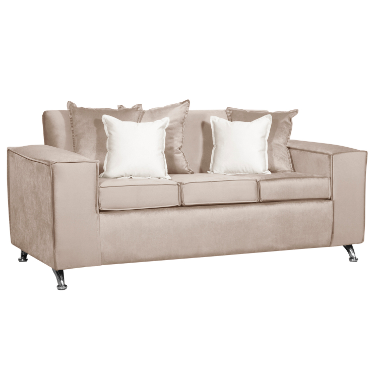SOFÁ RUZAM MOBEL ROSES 3 CUERPOS FELPA BEIGE - 3