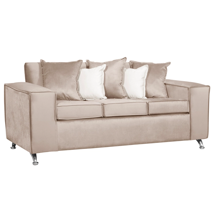 SOFÁ RUZAM MOBEL ROSES 3 CUERPOS FELPA BEIGE - 4