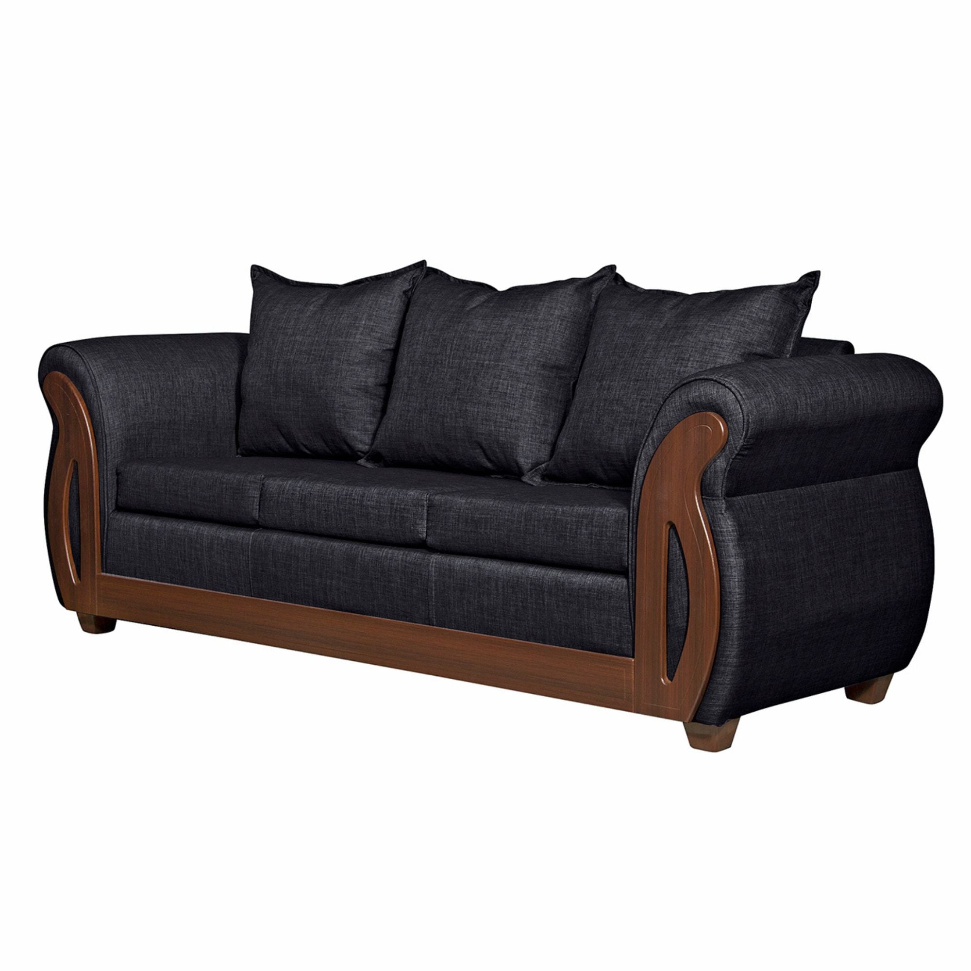 JUEGO LIVING RUZAM MOBEL ISIDORA 5 CUERPOS LINO NEGRO 3-2 - 3
