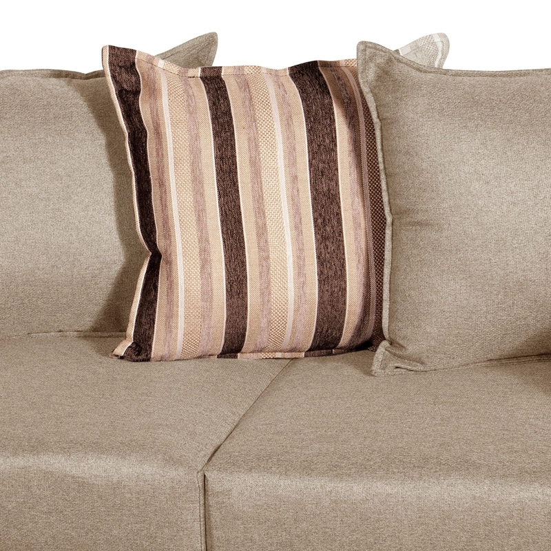 SOFÁ RUZAM MOBEL NAPOLES 2 CUERPOS LINO TURQUESA BEIGE - 4