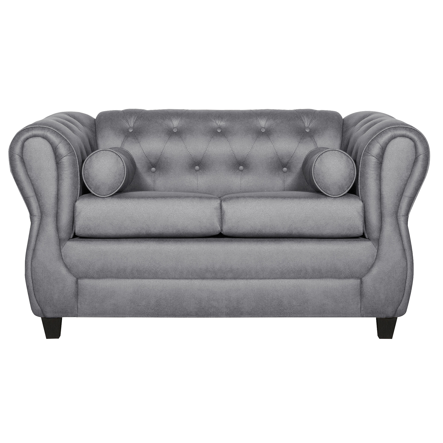 SOFÁ 2 CUERPOS CHESTERFIELD GRIS - 1