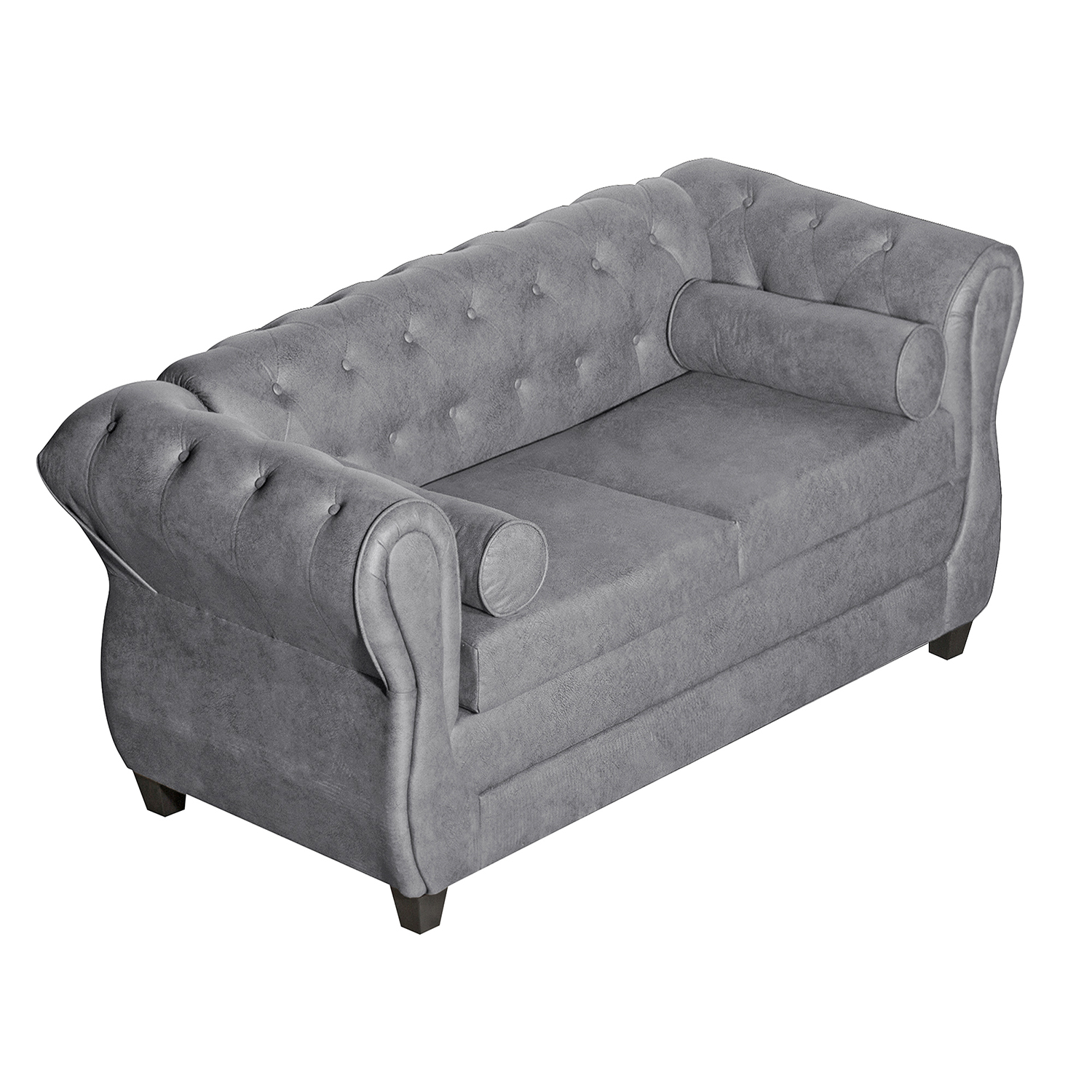SOFÁ 2 CUERPOS CHESTERFIELD GRIS - 2