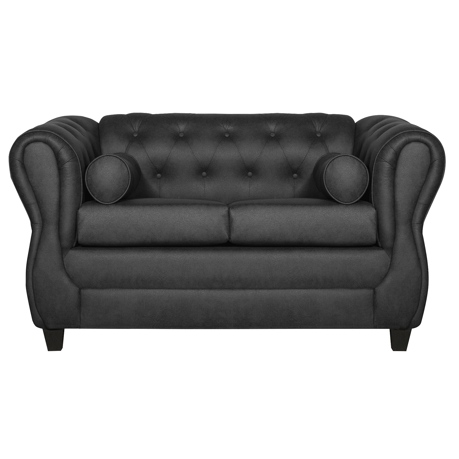 SOFÁ 2 CUERPOS CHESTERFIELD NEGRO - 1