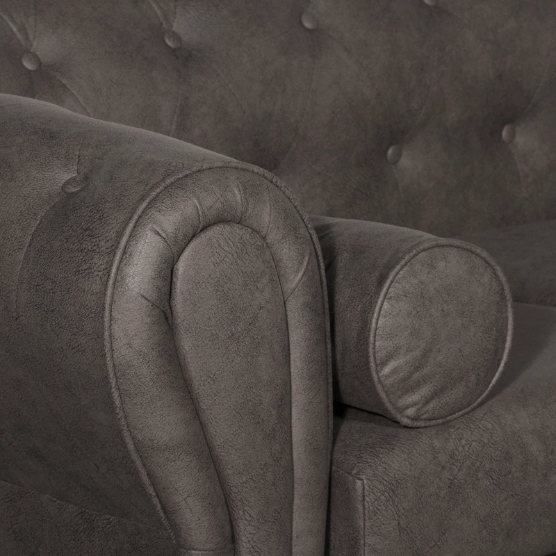 SOFÁ 2 CUERPOS CHESTERFIELD CHOCOLATE - 4