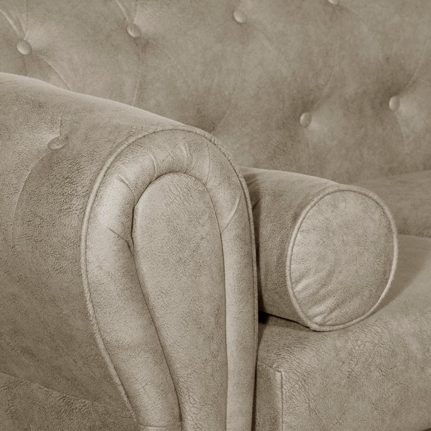 SOFÁ 2 CUERPOS CHESTERFIELD BEIGE - 4