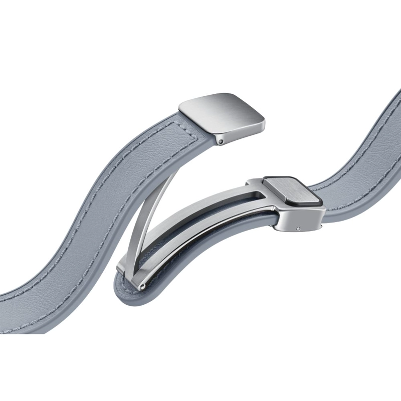 D-BUCKLE HYBRID LEATHER BAND  (SLIM, S/M) BLUE - 3