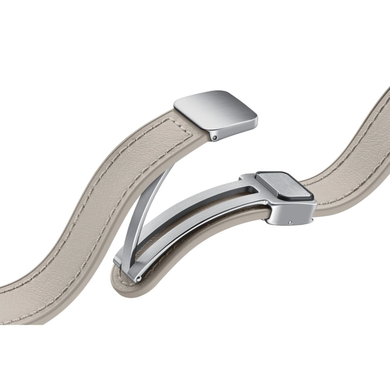 D-BUCKLE HYBRID LEATHER BAND  (SLIM, S/M) ETOUPE - 3