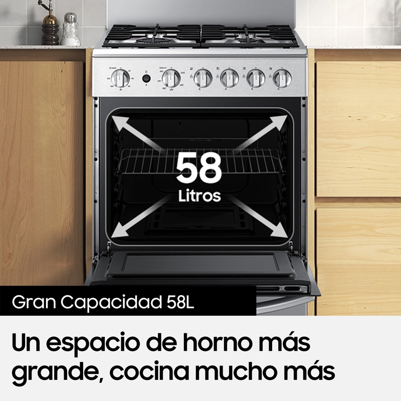 COCINA A GAS SAMSUNG CON 4 QUEMADORES CON QUEMADOR RÁPIDO - 12
