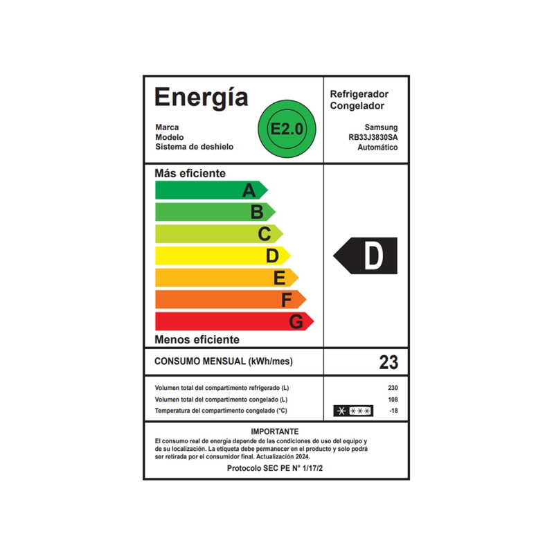 REFRIGERADOR SAMSUNG NO FROST BOTTOM MOUNT FREEZER DE 321L CON EFICIENCIA DE ESPACIO - 3