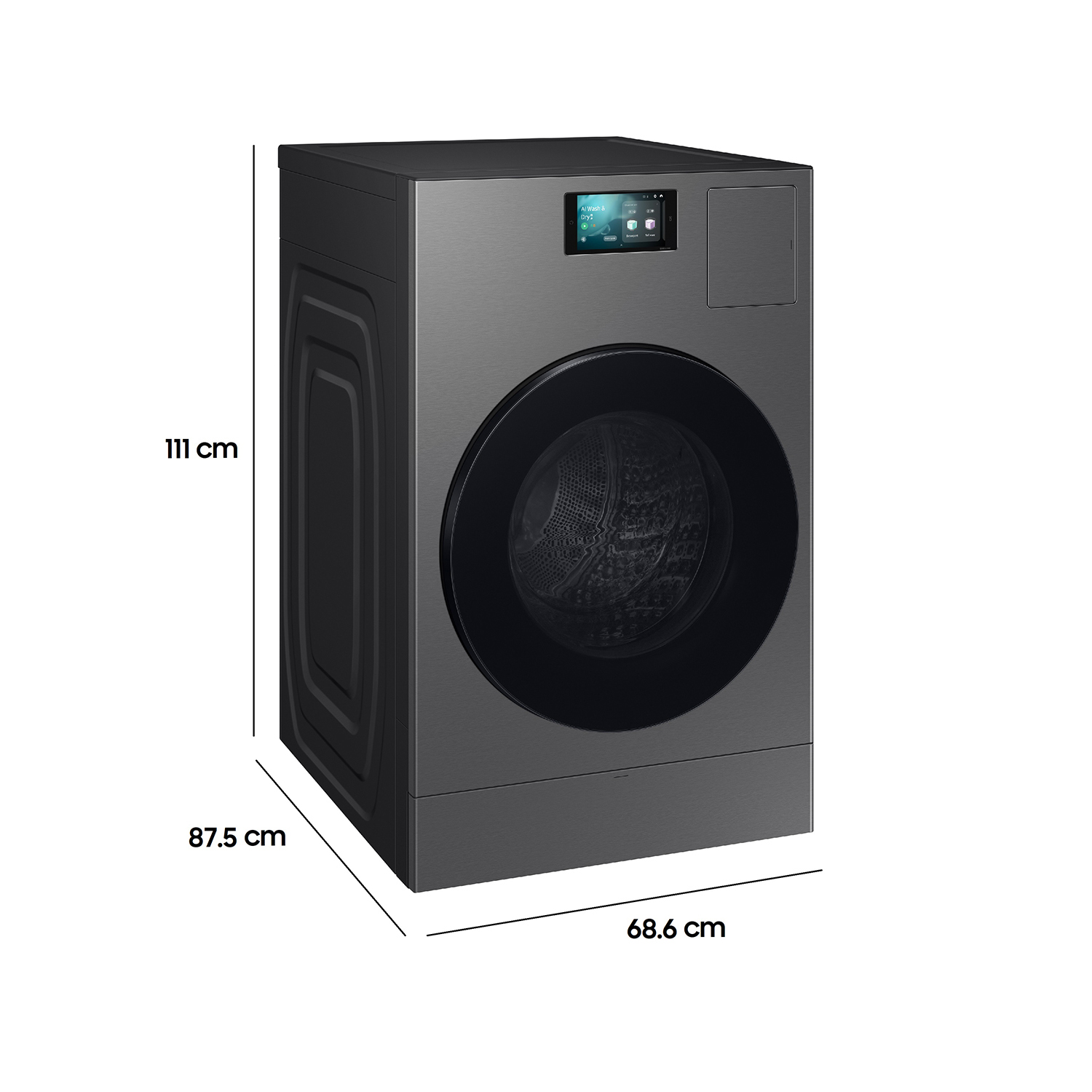 LAVADORA SECADORA SAMSUNG FRONTAL WD25DB8995BZZS BESPOKE AI 25 KG - 3