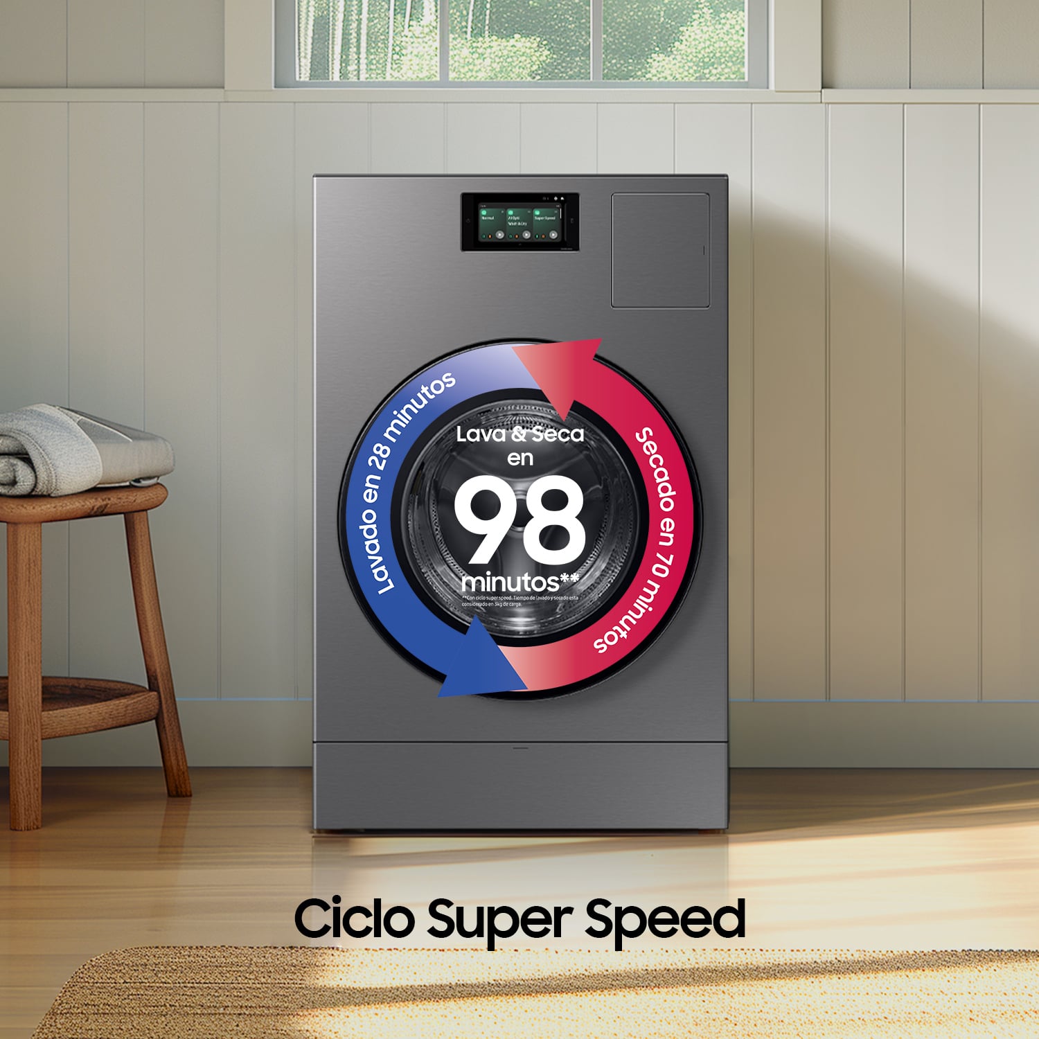 LAVADORA SECADORA SAMSUNG FRONTAL WD25DB8995BZZS BESPOKE AI 25 KG - 5