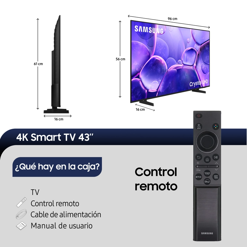 43" Crystal UHD U8000F 4K Smart TV (2025) - 4