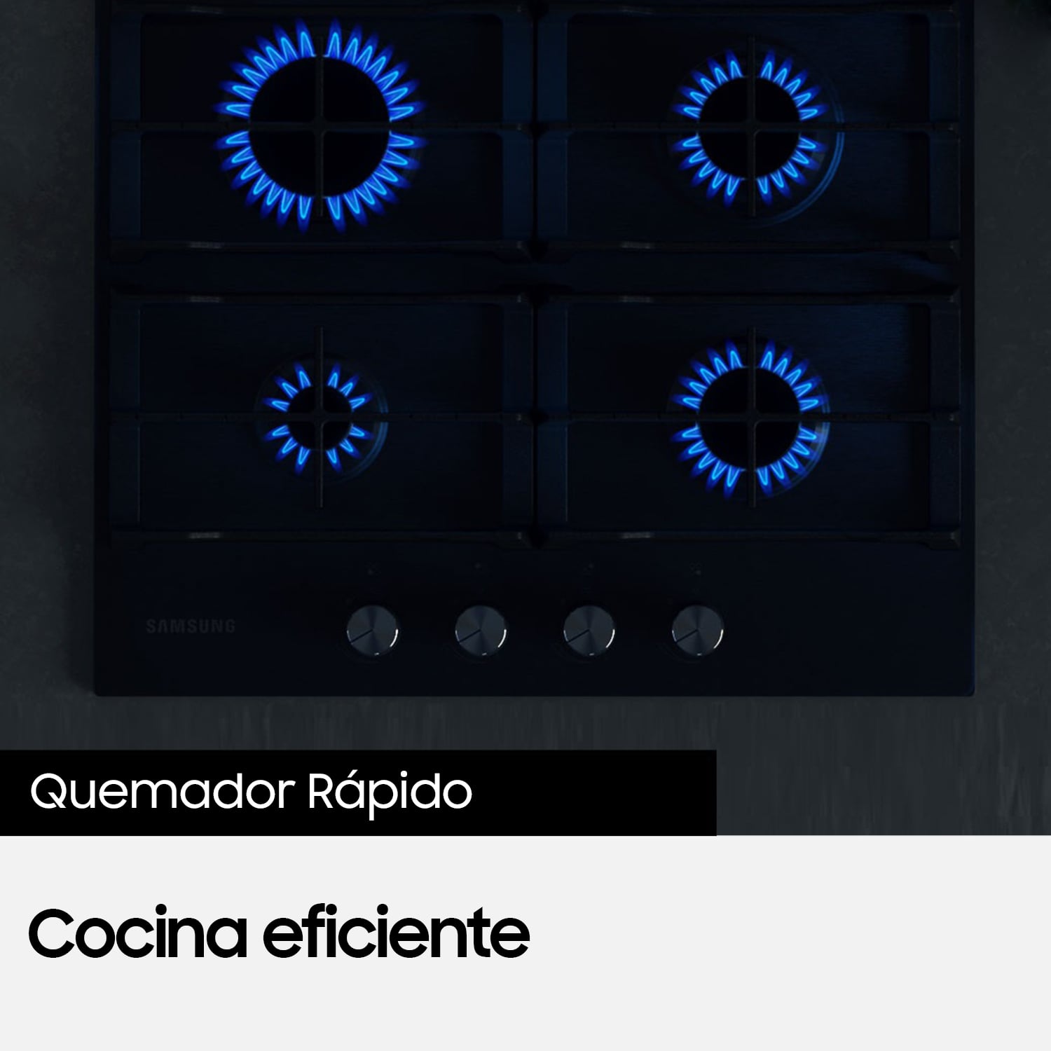 Encimera a Gas 4 Quemadores Negra - 5