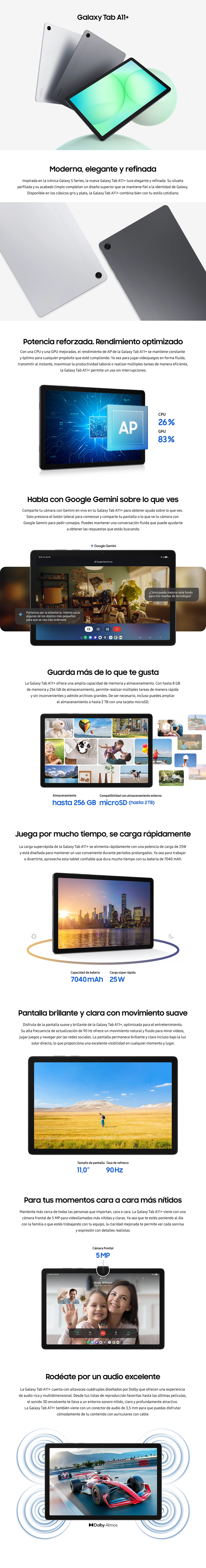 GALAXY TAB A11+ GRIS WI-FI 6 GB 128 GB - 9