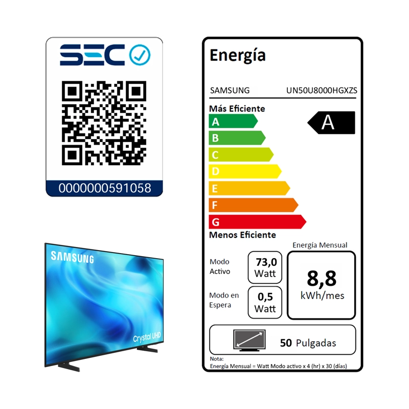 50" Crystal UHD U8000H 4K Samsung Vision AI Smart TV (2026) - 8