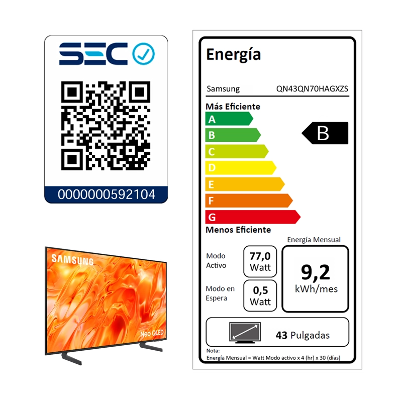 43" Neo QLED QN70H 4K Vision AI Smart TV (2026) - 9