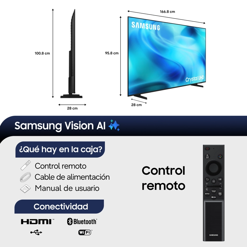 75" Crystal UHD U8000H 4K Samsung Vision AI Smart TV (2026) - 2