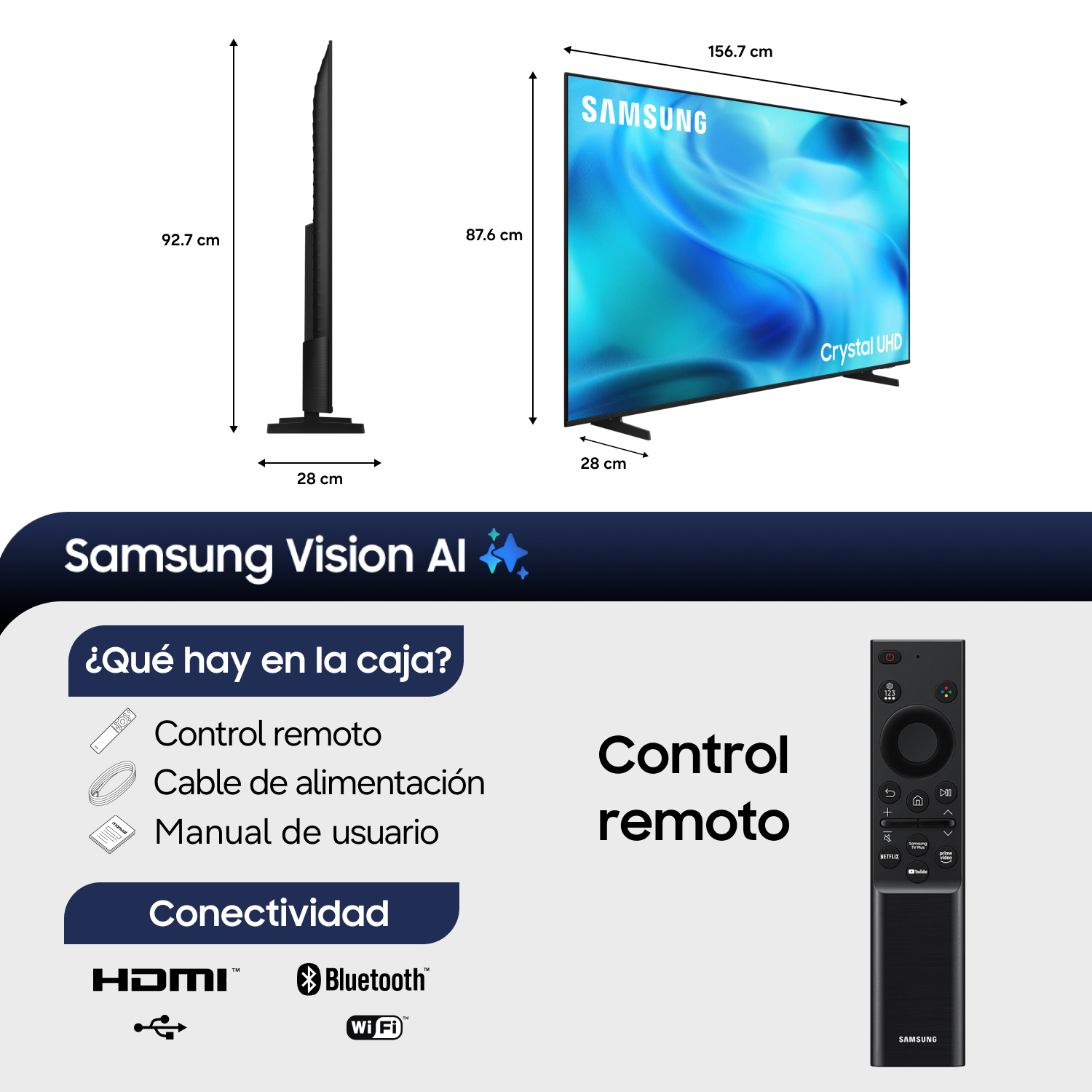 70" Crystal UHD U8500H 4K Samsung Vision AI Smart TV (2026) - 2
