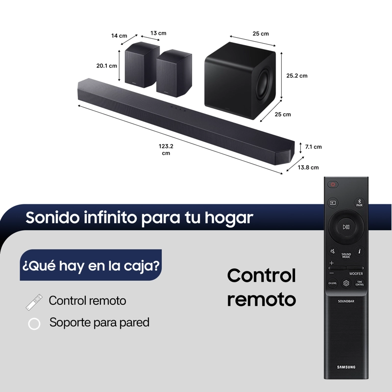 Q-Series Soundbar HW-Q990H 11.1.4 Subwoofer y Parlantes traseros (2026) - 2