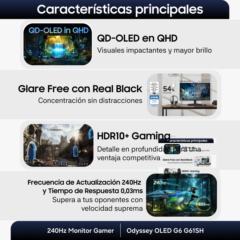 27' ODYSSEY OLED G6 G61SH QHD 240HZ MONITOR GAMER - 6