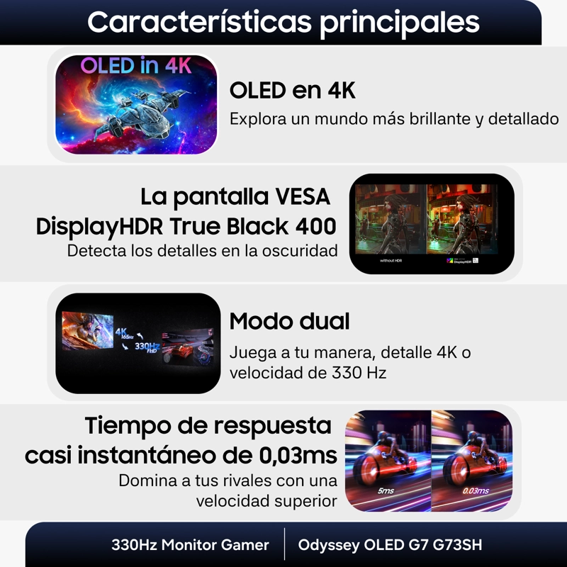 32' ODYSSEY OLED G7 G73SH 4K DUAL MODE 330HZ MONITOR GAMER - 6
