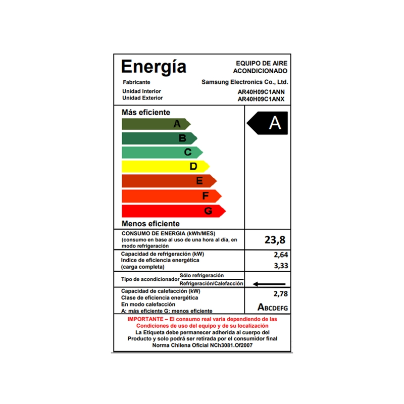 Aire Acondicionado Essential Inverter 9000 BTU - 12