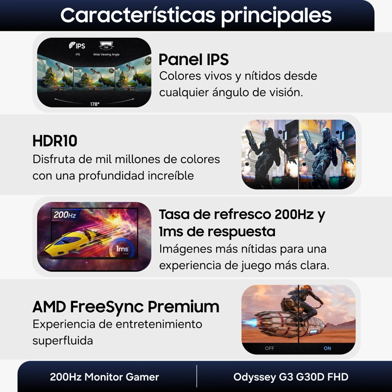 27" Odyssey G3 G30D FHD 180Hz Monitor Gamer Plano - 7