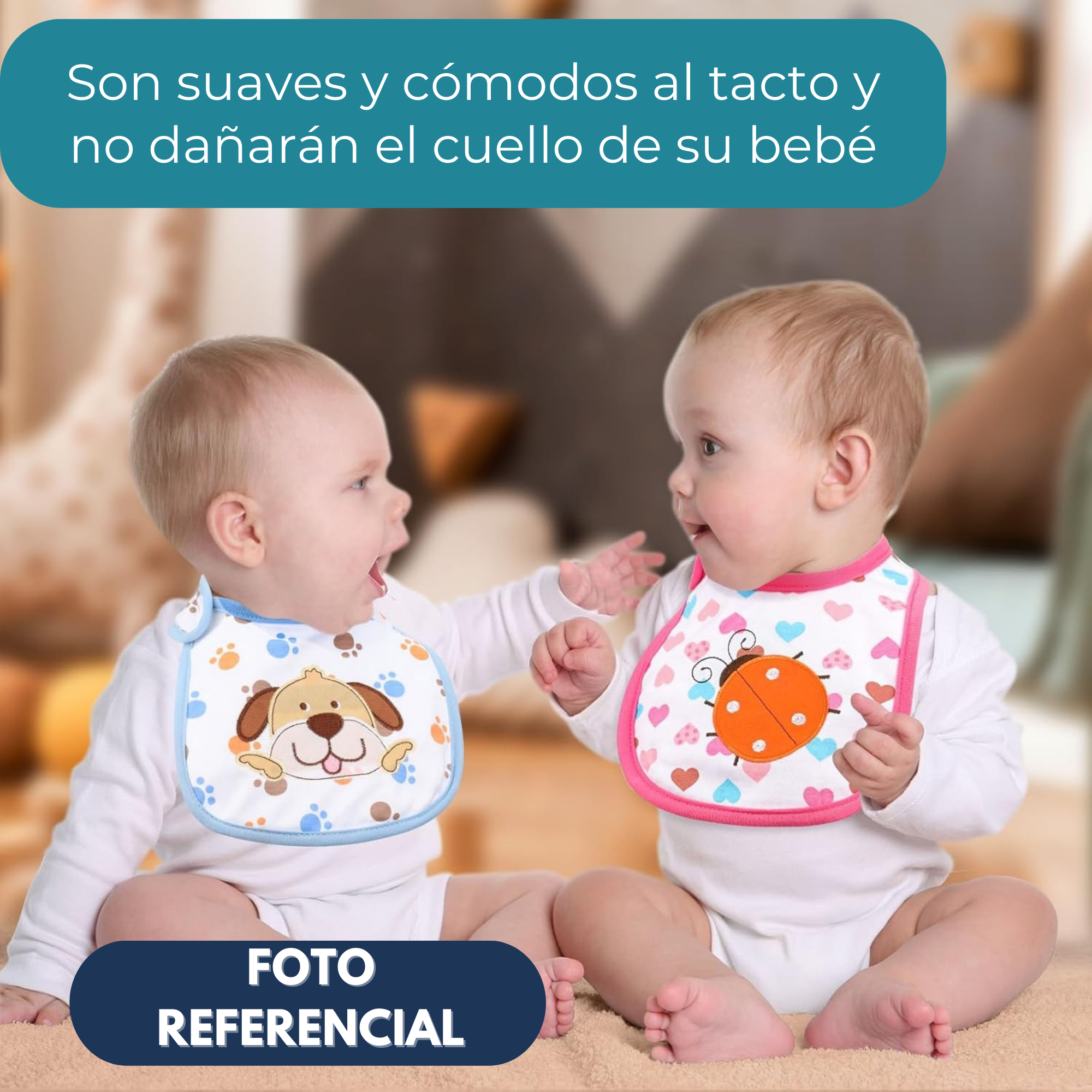 PACK X6 BABERO TEDMIMAK IMPERMEABLES REGULABLES BEBÉS JUMP KIDS NIÑO MULTICOLOR - 4