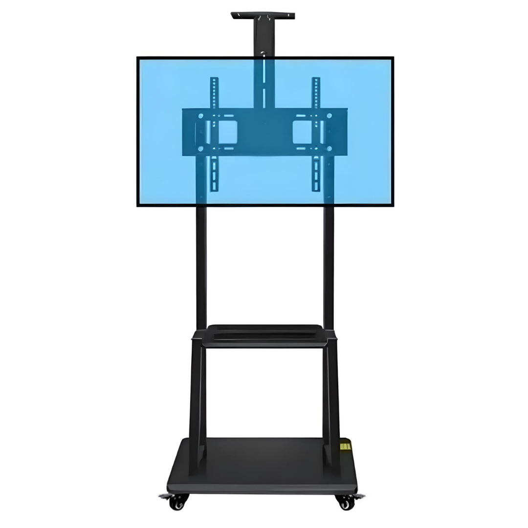 RACK SOPORTE CON RUEDAS PEDESTAL MÓVIL 32 A 70 COLOR NEGRO - 1