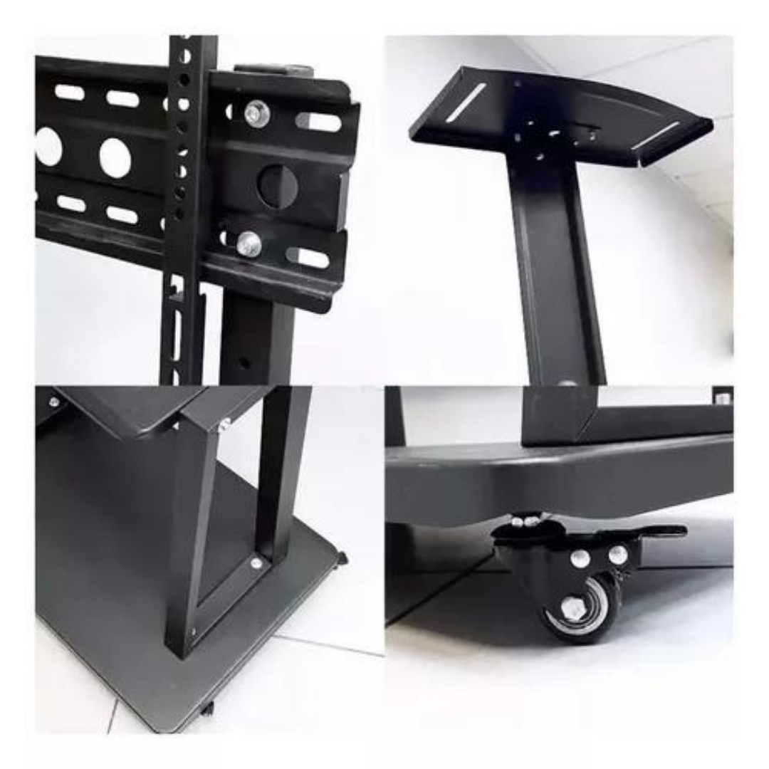 RACK SOPORTE CON RUEDAS PEDESTAL MÓVIL 32 A 70 COLOR NEGRO - 4
