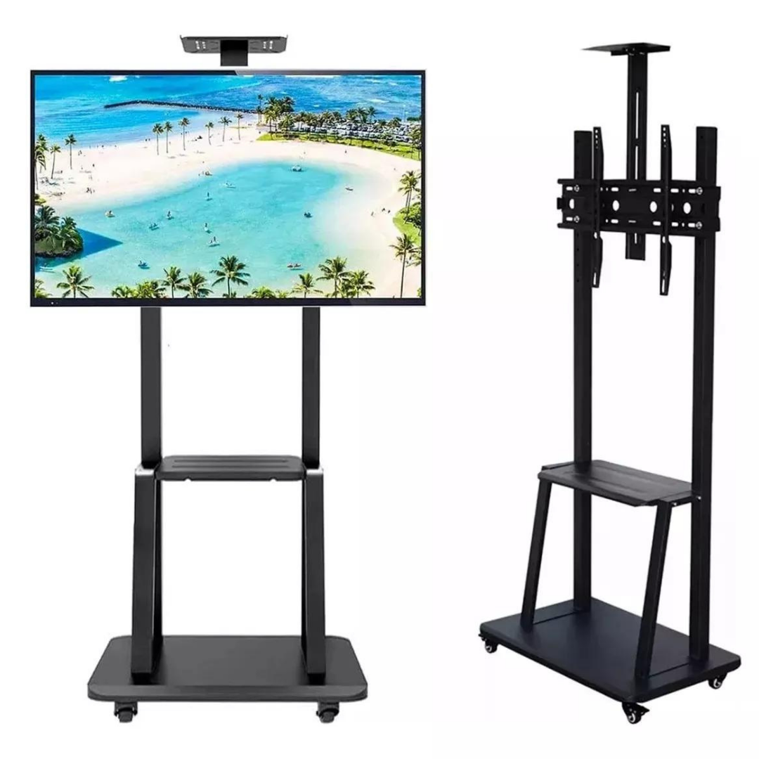 RACK SOPORTE CON RUEDAS PEDESTAL MÓVIL 32 A 70 COLOR NEGRO - 5