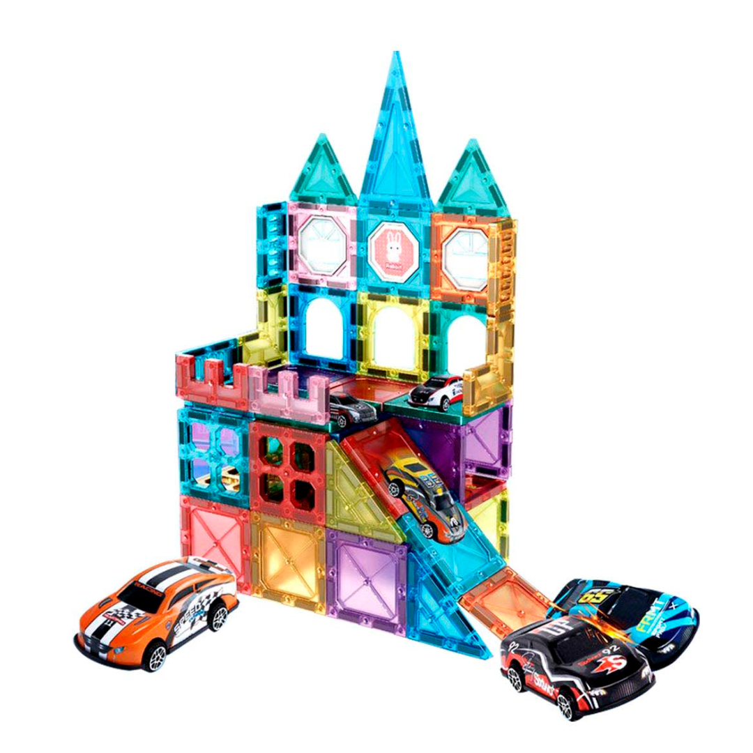BLOQUES MAGNÉTICOS UTILÍSIMO MULTICOLOR 66 PIEZA PISTA DE CARRERA PARA NIÑO - 2