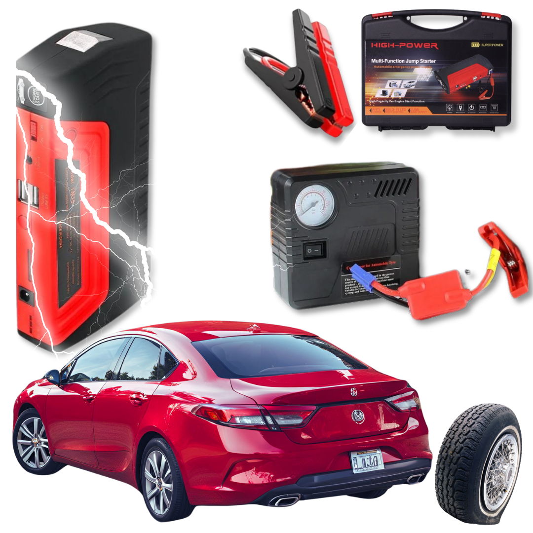 INICIADOR ARRANCADOR BATERIAS CARRO MOTO 12V + COMPRESOR - 2
