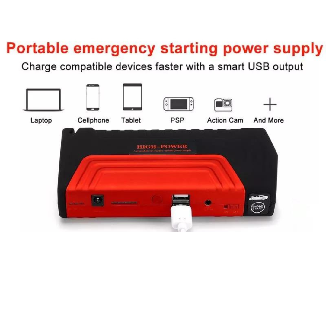 INICIADOR ARRANCADOR BATERIAS CARRO MOTO 12V + COMPRESOR - 5