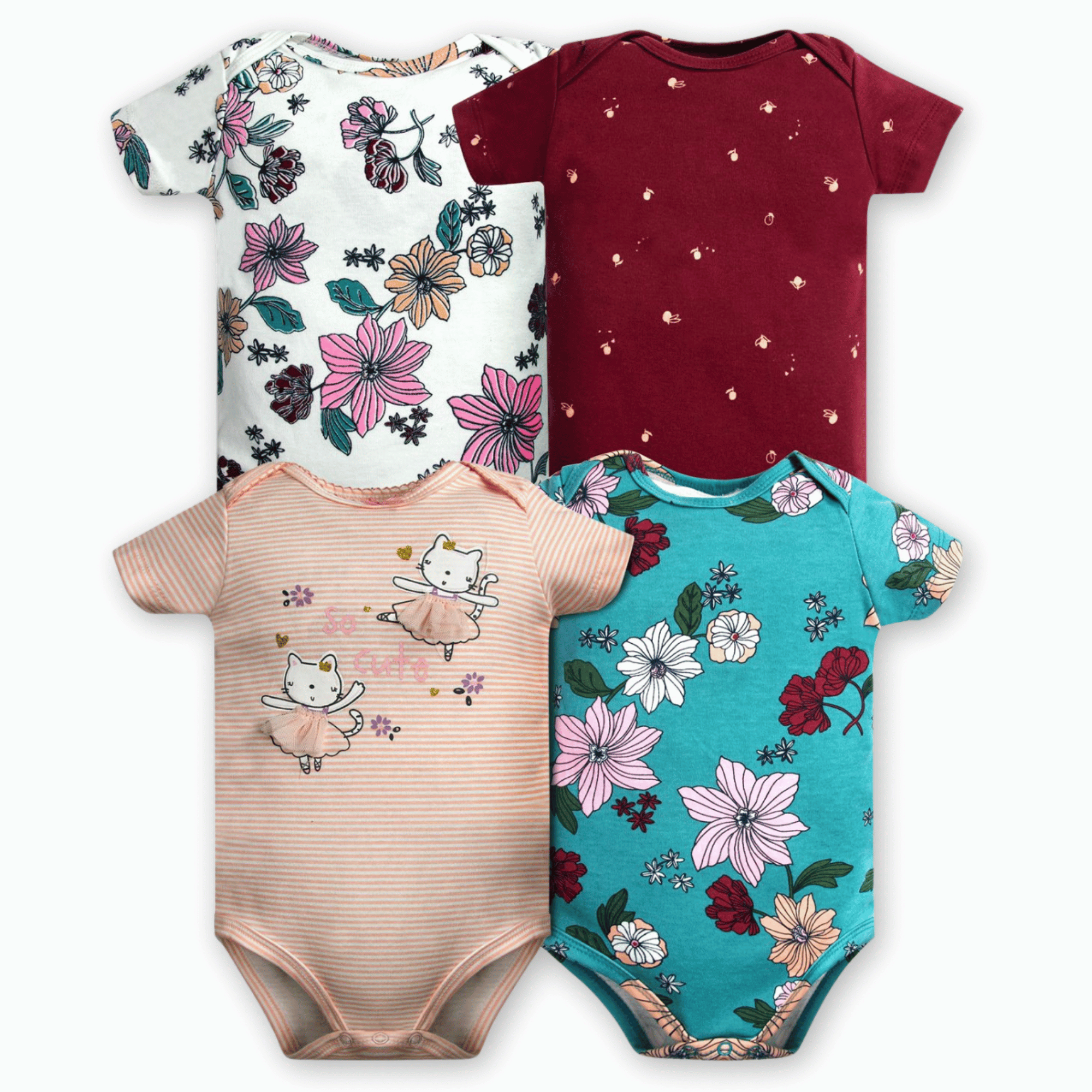 PACK 4 BODY ALGODON NIÑA TEDMIMAK MULTICOLOR MANGA CORTA BAILARINA BALLET - 1