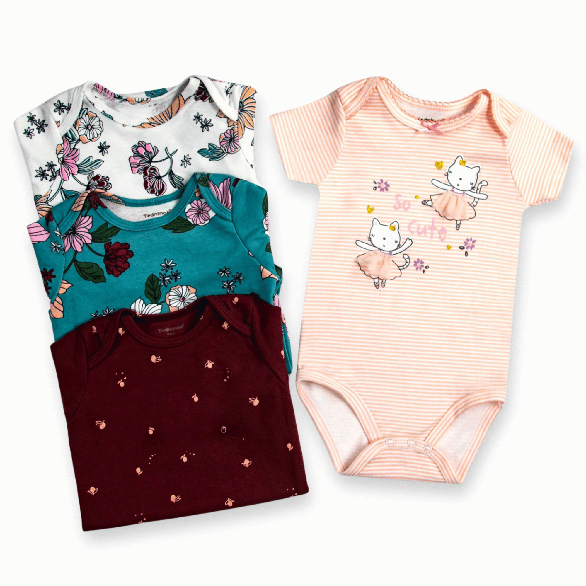 PACK 4 BODY ALGODON NIÑA TEDMIMAK MULTICOLOR MANGA CORTA BAILARINA BALLET - 2